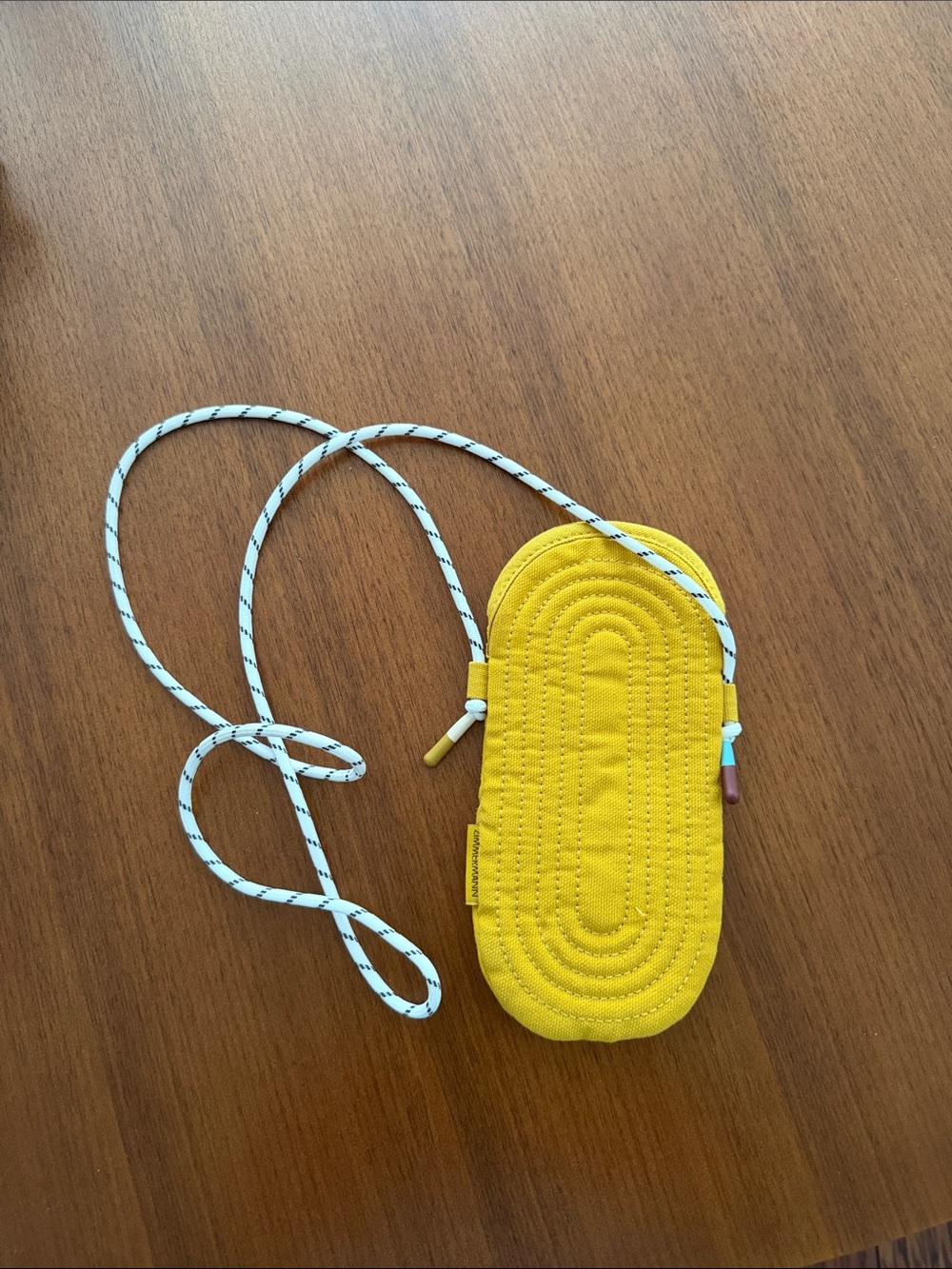 Zimmermann Yellow Quilted Crossbody Sunglasses Phone Pouch with Rope Strap